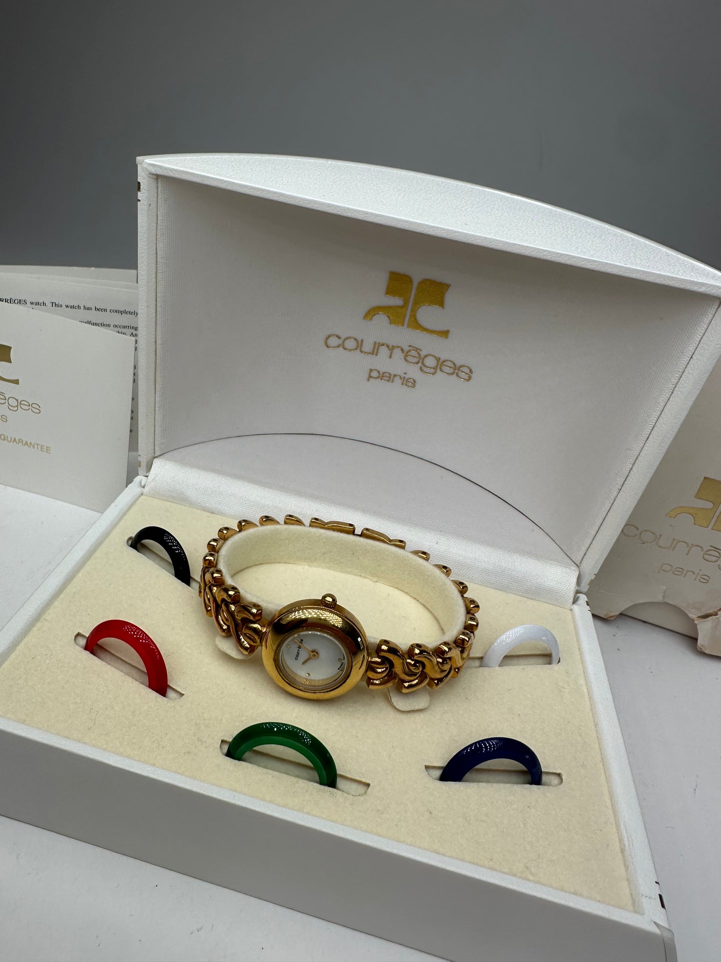 Vintage Courreges Golden Watch Set