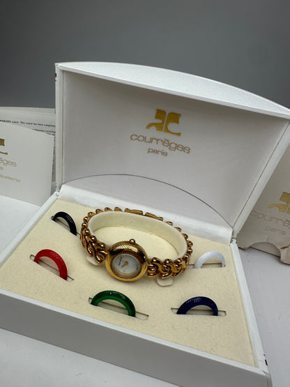 Vintage Courreges Golden Watch Set