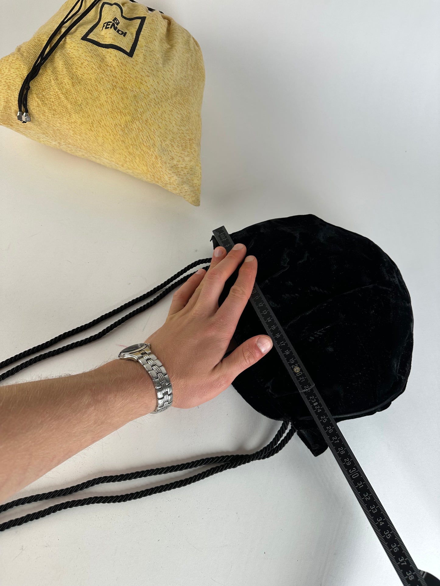 Vintage Fendi Velvet Multiway Handbag Black