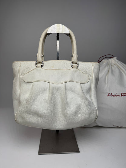 Vintage Salvatore Ferragamo Leather Handbag White