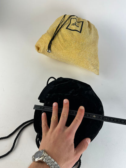 Vintage Fendi Velvet Multiway Handbag Black