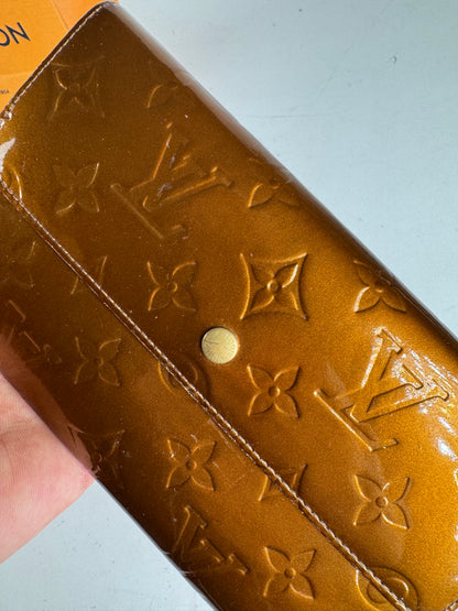 Vintage Louis Vuitton Vernis Leather Wallet Brown