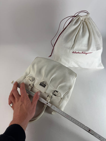 Vintage Salvatore Ferragamo Leather Handbag White