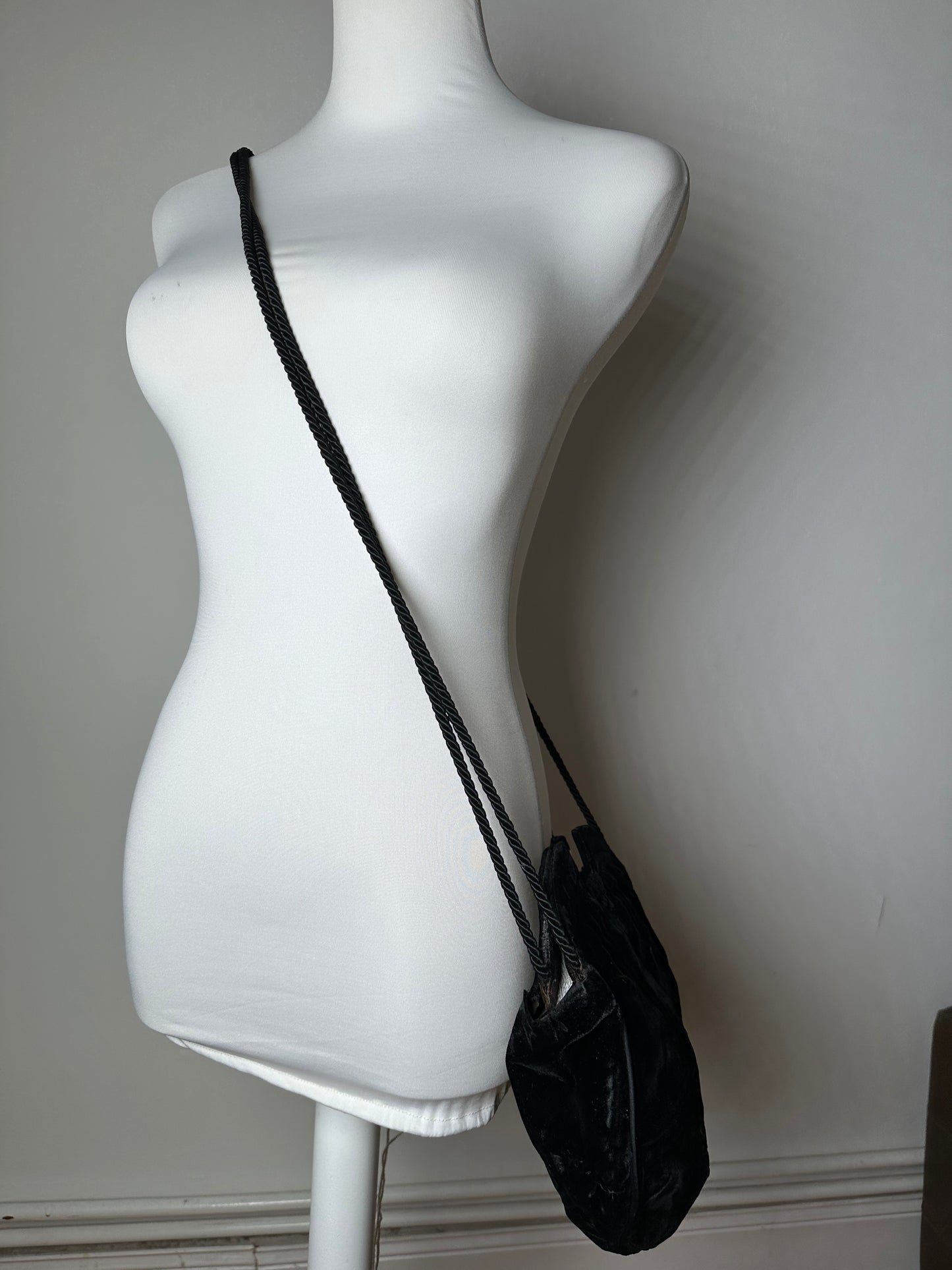 Vintage Fendi Velvet Multiway Handbag Black