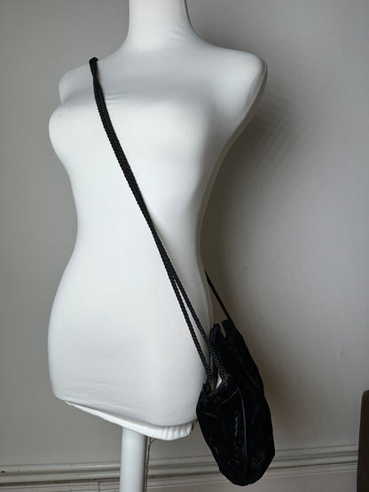 Vintage Fendi Velvet Multiway Handbag Black