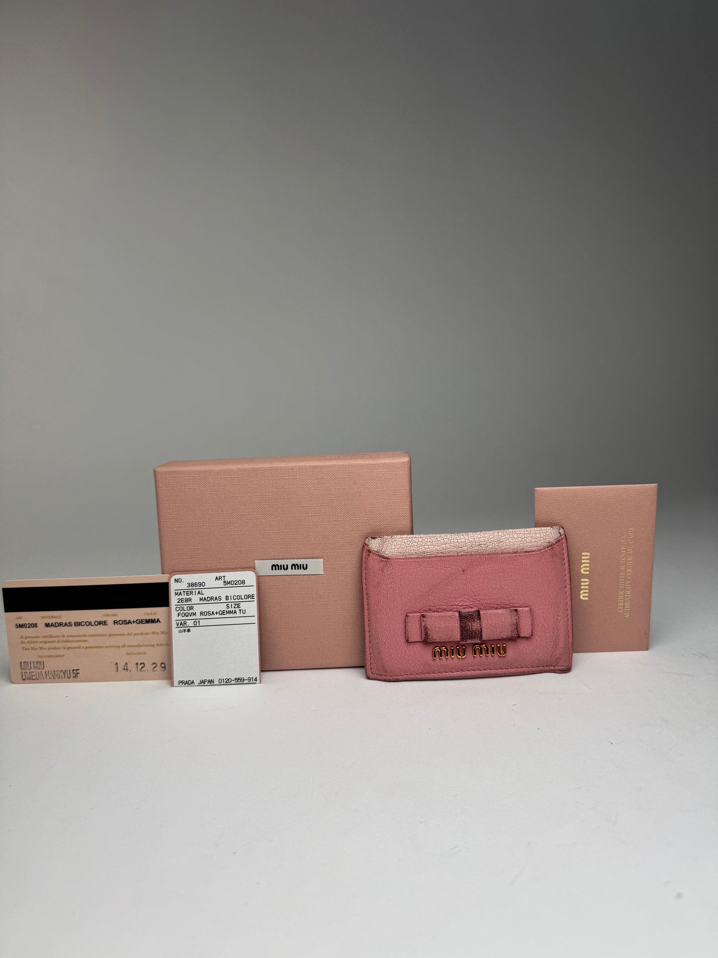 Vintage Miu Miu Leather Card Holder Pink