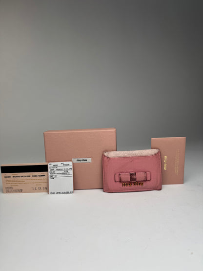 Vintage Miu Miu Leather Card Holder Pink