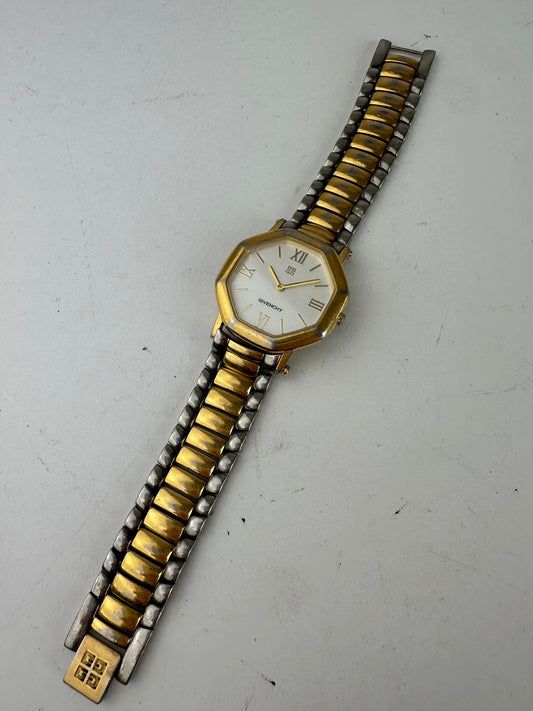 Vintage Givenchy Bicolor Gold Plated Quartz Watch