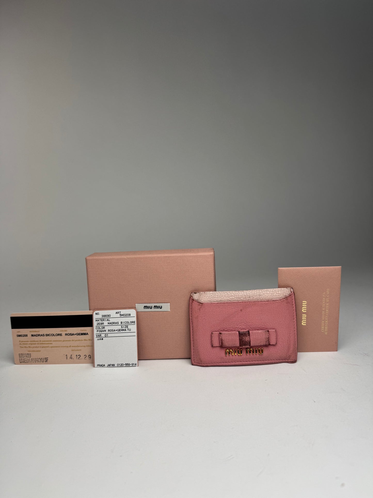 Vintage Miu Miu Leather Card Holder Pink