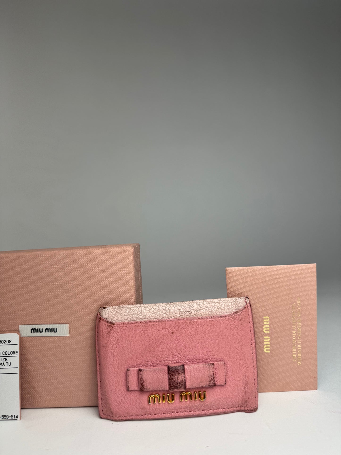 Vintage Miu Miu Leather Card Holder Pink