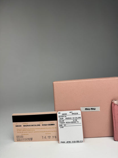 Vintage Miu Miu Leather Card Holder Pink