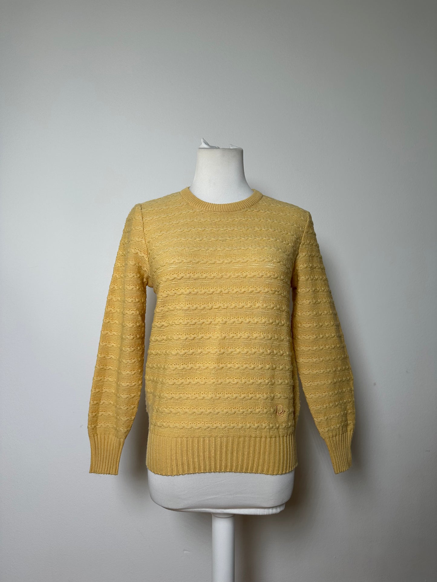 Vintage Dior Knit Sweater Light Yellow M