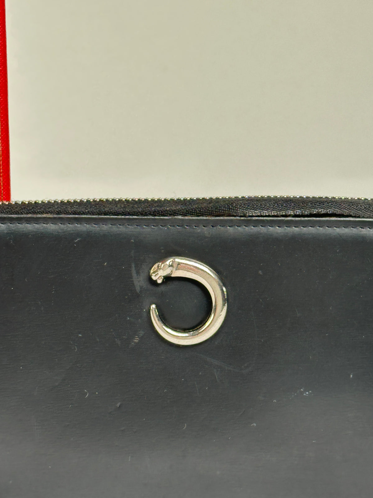Vintage Cartier Panthere Zip Around Wallet Late 2000s Black Silver