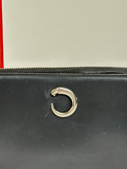 Vintage Cartier Panthere Zip Around Wallet Late 2000s Black Silver