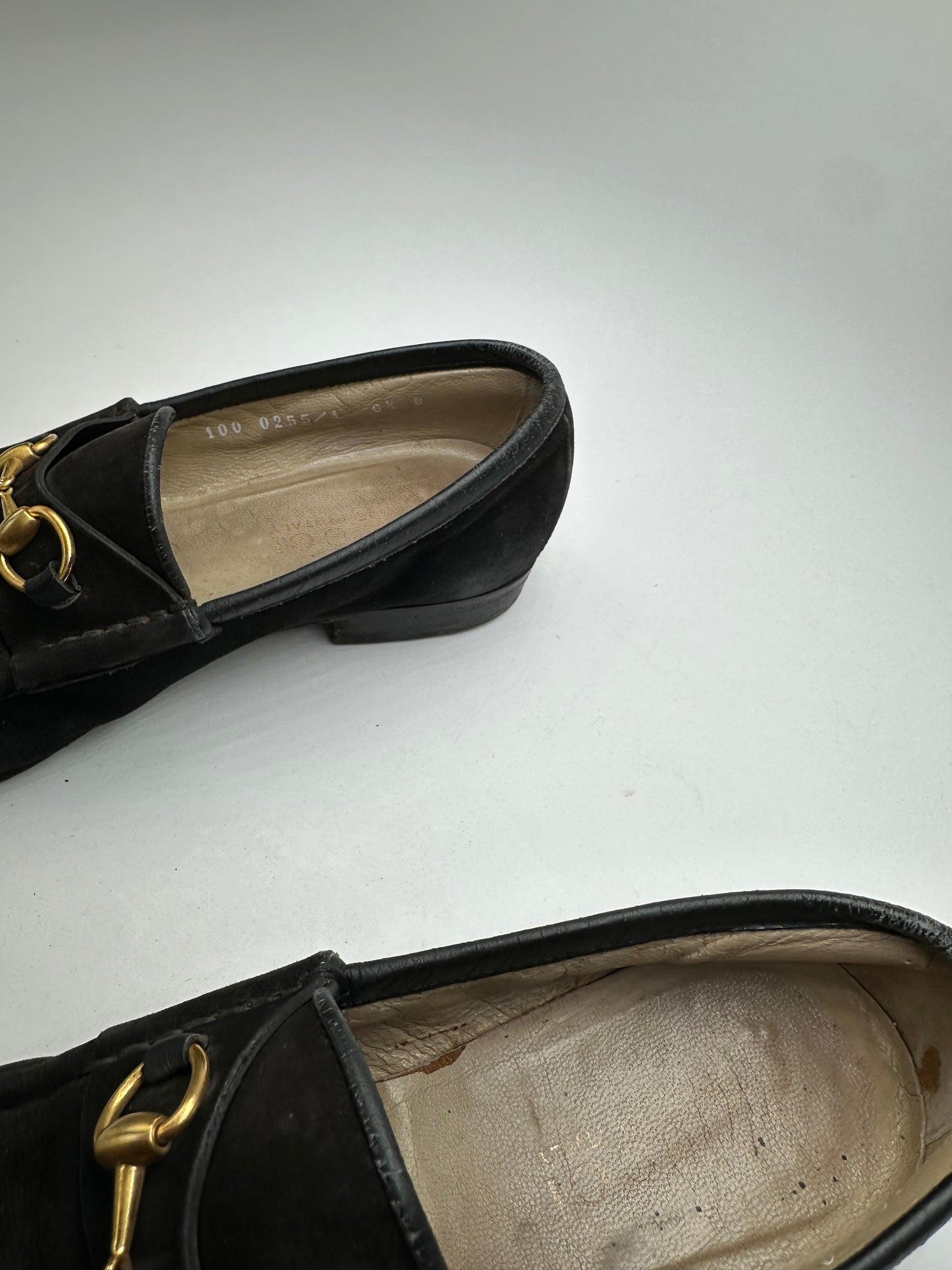 Vintage Gucci Suede Horsebit Loafer Black