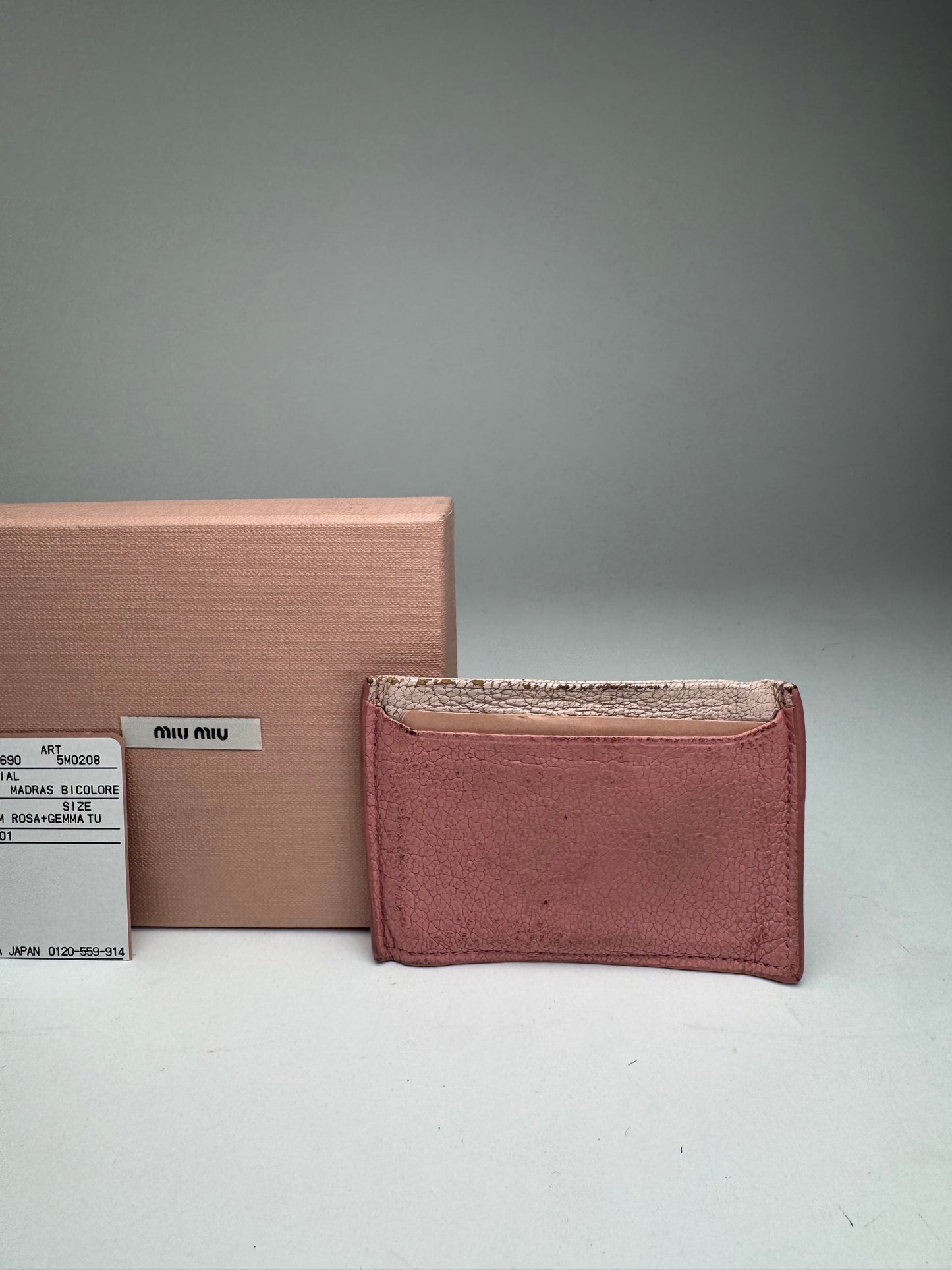 Vintage Miu Miu Leather Card Holder Pink