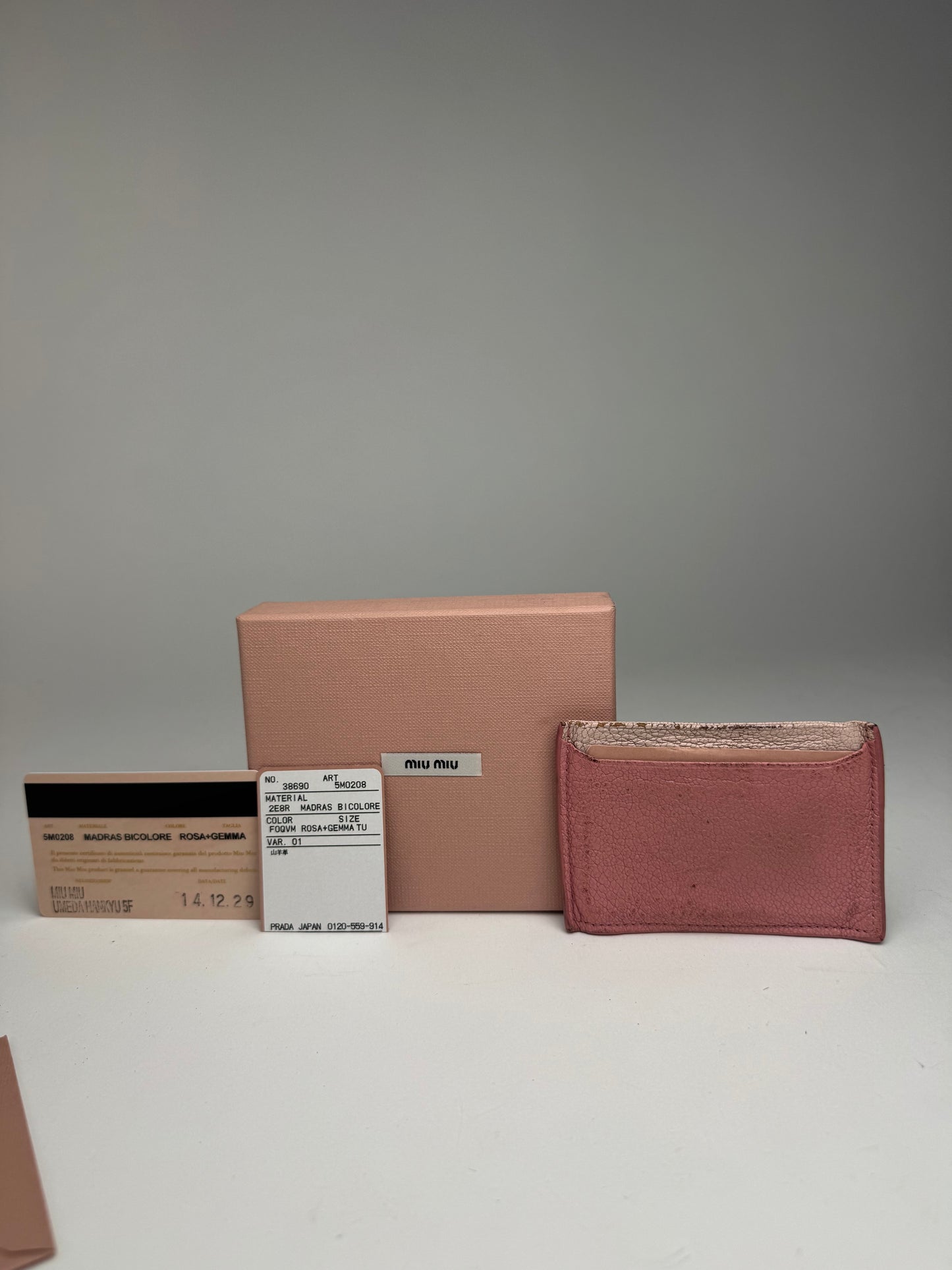 Vintage Miu Miu Leather Card Holder Pink