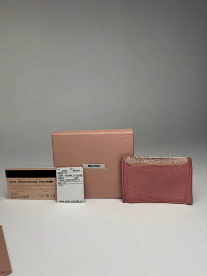 Vintage Miu Miu Leather Card Holder Pink