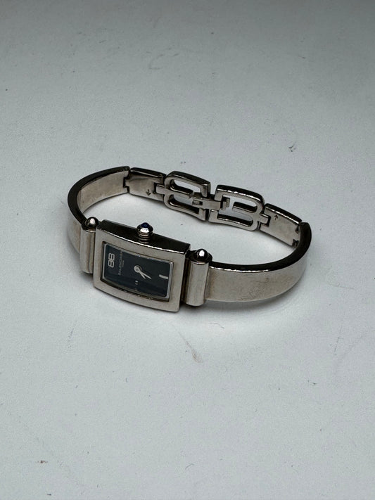 Montre à quartz vintage Balenciaga en acier argenté