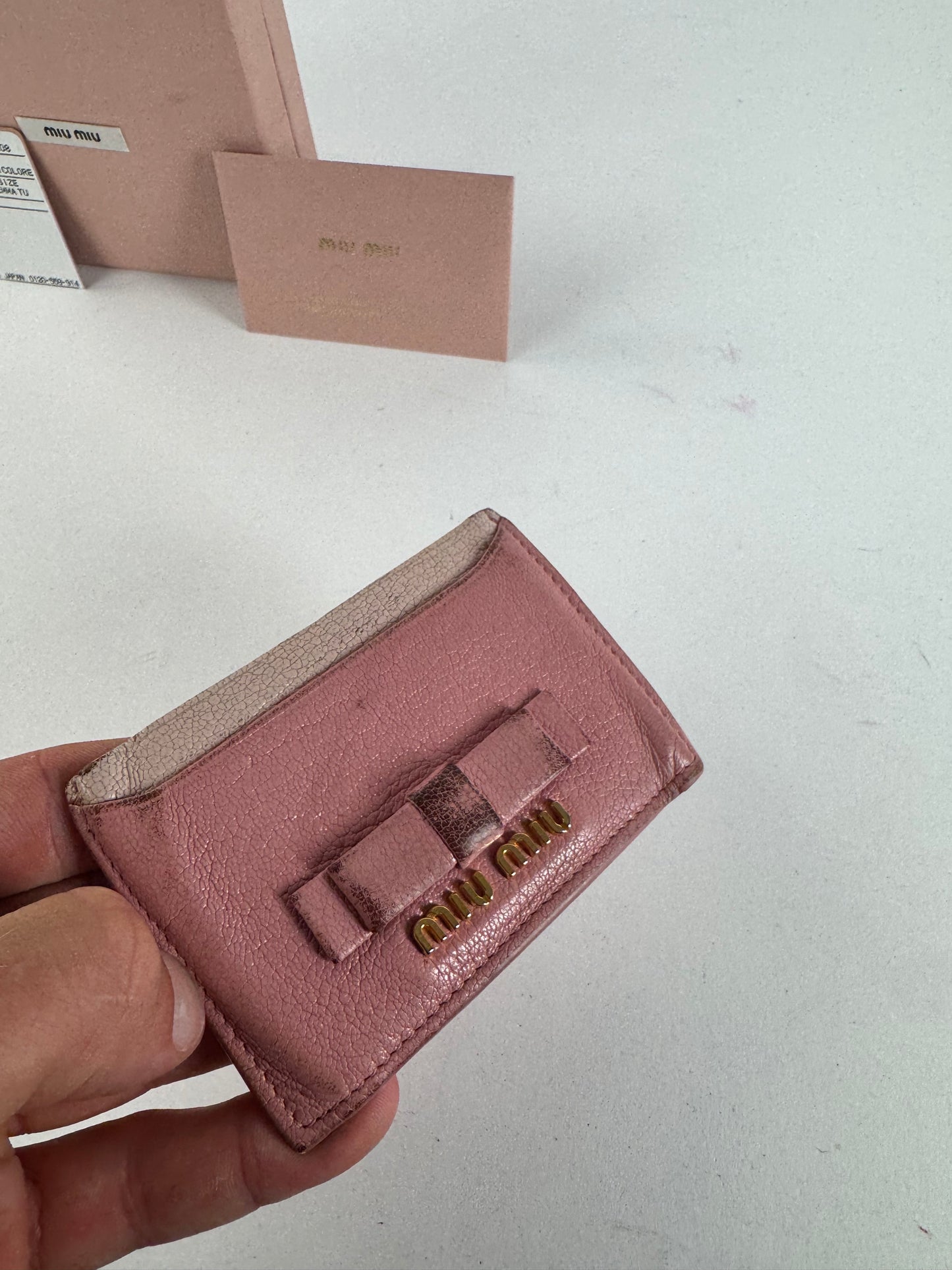 Vintage Miu Miu Leather Card Holder Pink