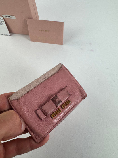 Vintage Miu Miu Leather Card Holder Pink