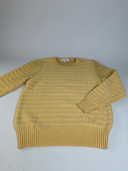 Vintage Dior Knit Sweater Light Yellow M
