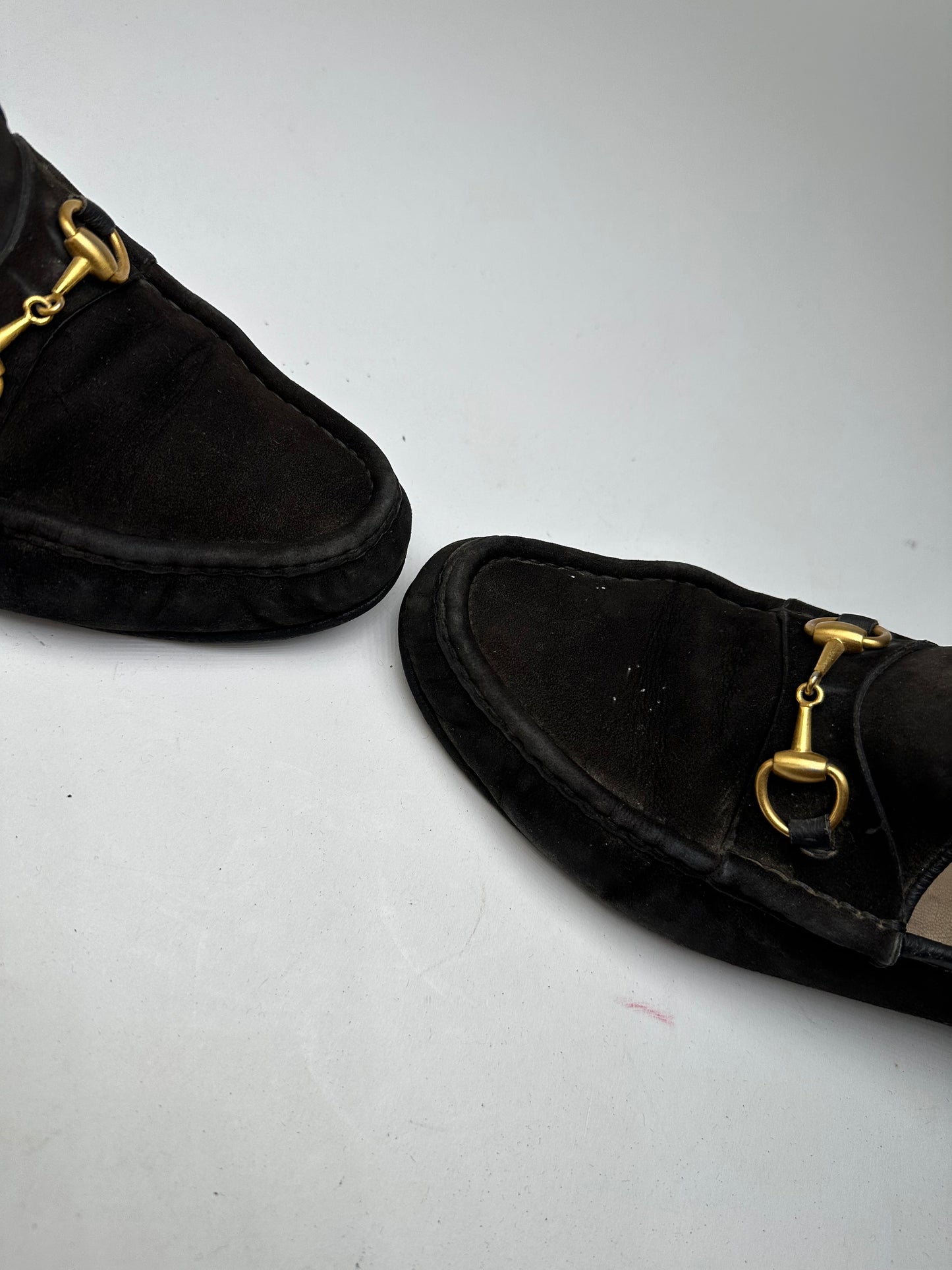 Vintage Gucci Suede Horsebit Loafer Black