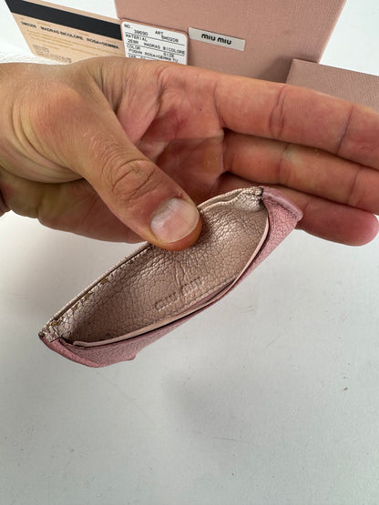 Vintage Miu Miu Leather Card Holder Pink