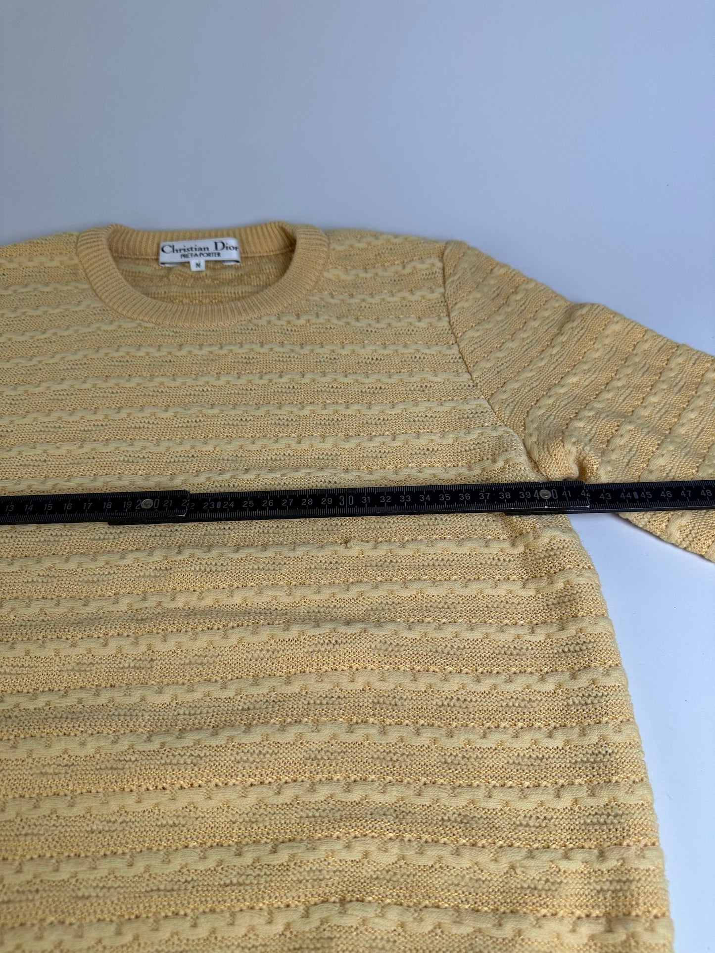 Vintage Dior Knit Sweater Light Yellow M