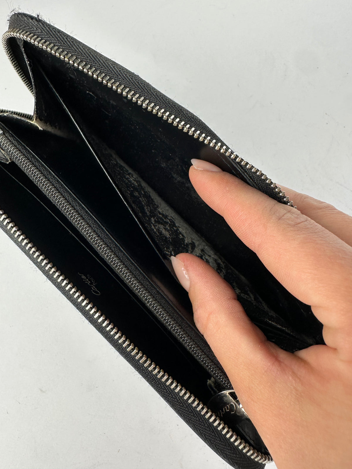 Vintage Cartier Panthere Zip Around Wallet Late 2000s Black Silver