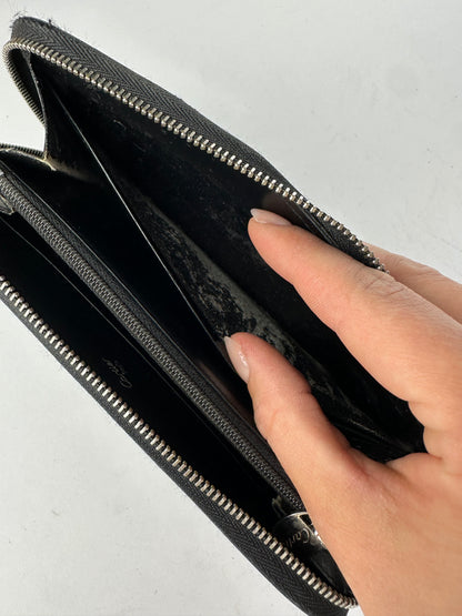 Vintage Cartier Panthere Zip Around Wallet Late 2000s Black Silver