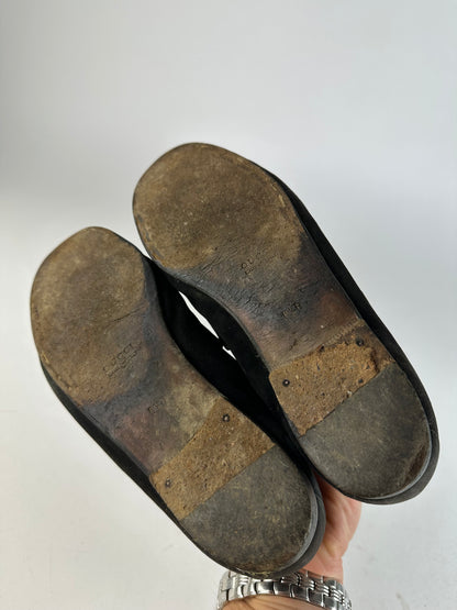Vintage Gucci Suede Horsebit Loafer Black
