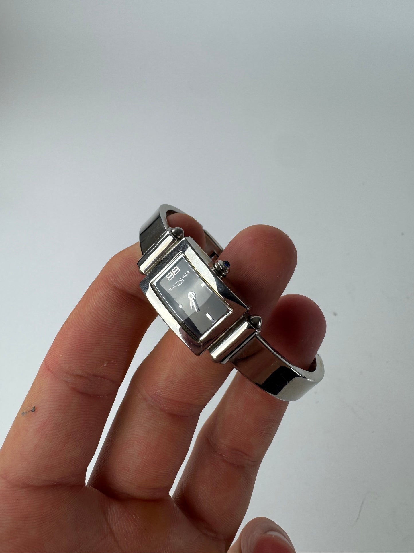 Vintage Balenciaga Steel Quartz Watch Silver