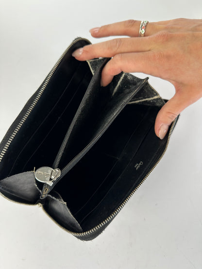 Vintage Cartier Panthere Zip Around Wallet Late 2000s Black Silver