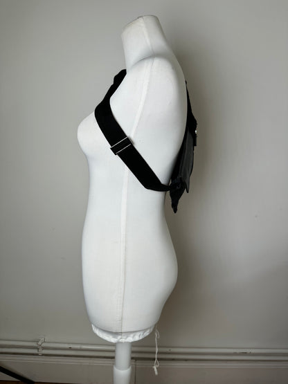 Vintage Gucci GG Supreme Canvas Belt Bag Black Silver