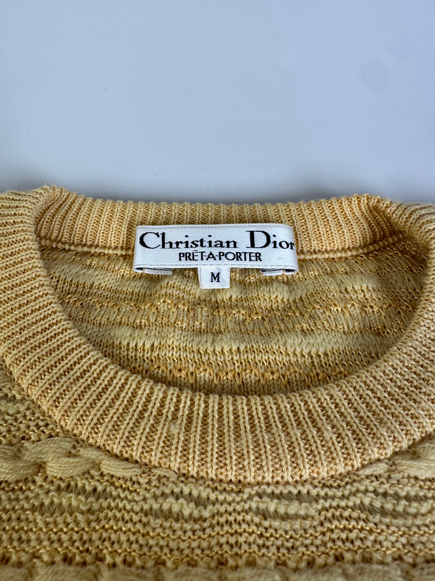 Vintage Dior Knit Sweater Light Yellow M