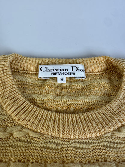 Vintage Dior Knit Sweater Light Yellow M