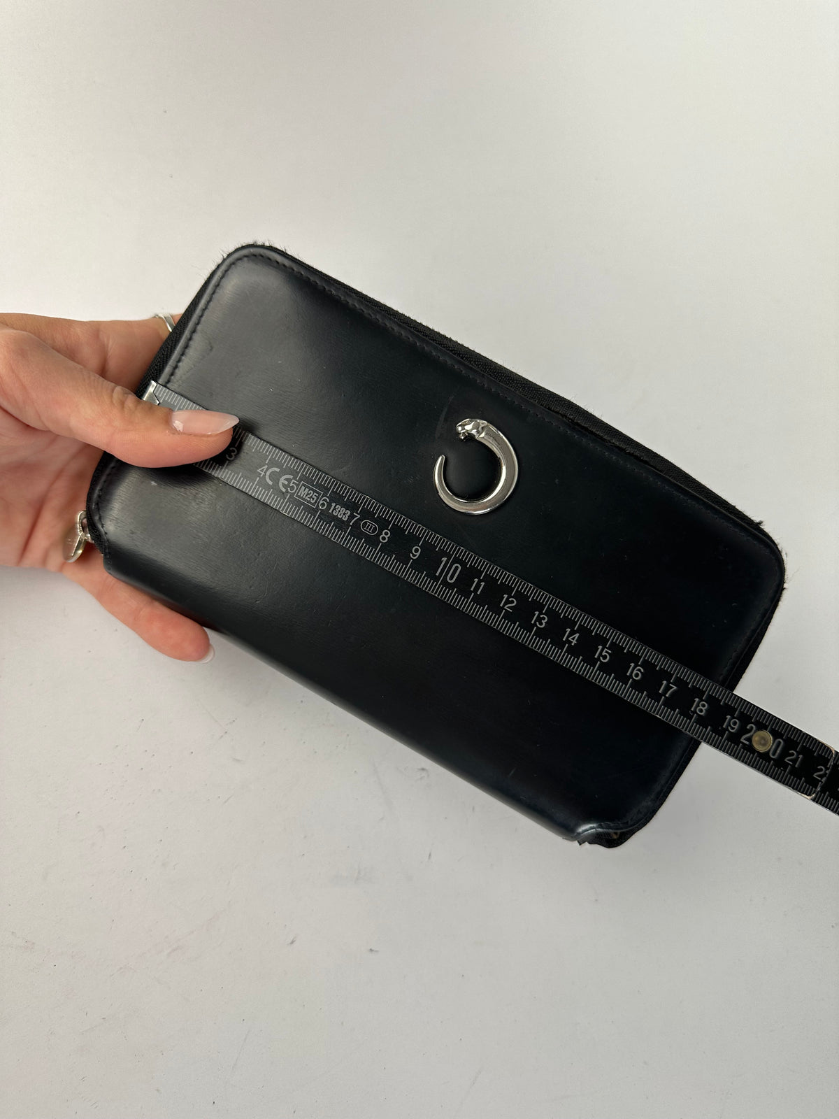 Vintage Cartier Panthere Zip Around Wallet Late 2000s Black Silver