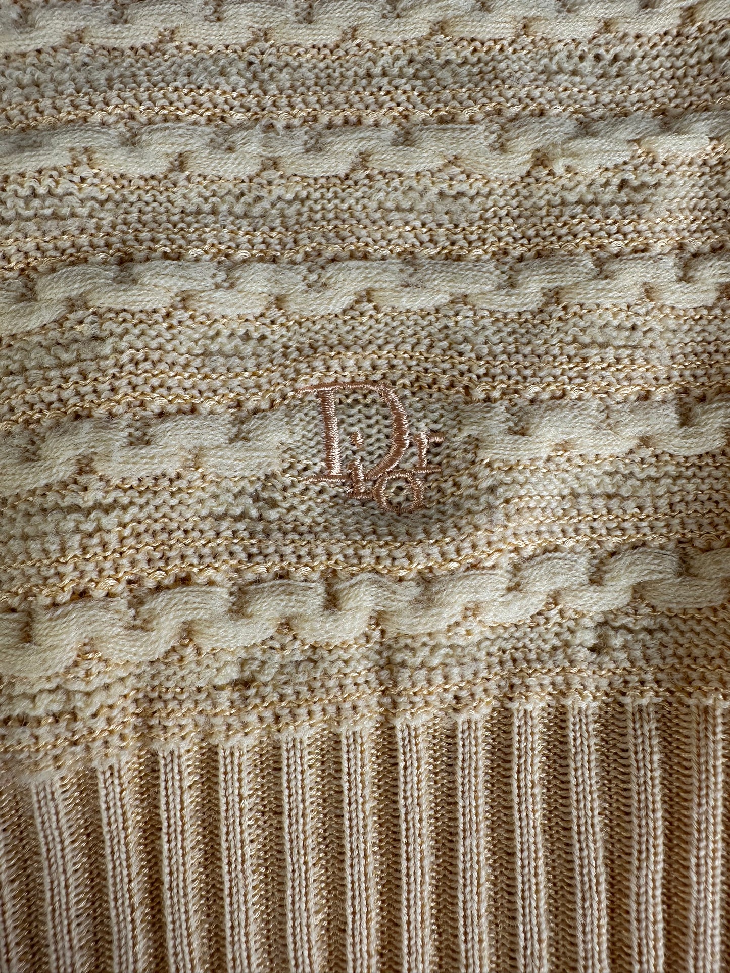 Vintage Dior Knit Sweater Light Yellow M