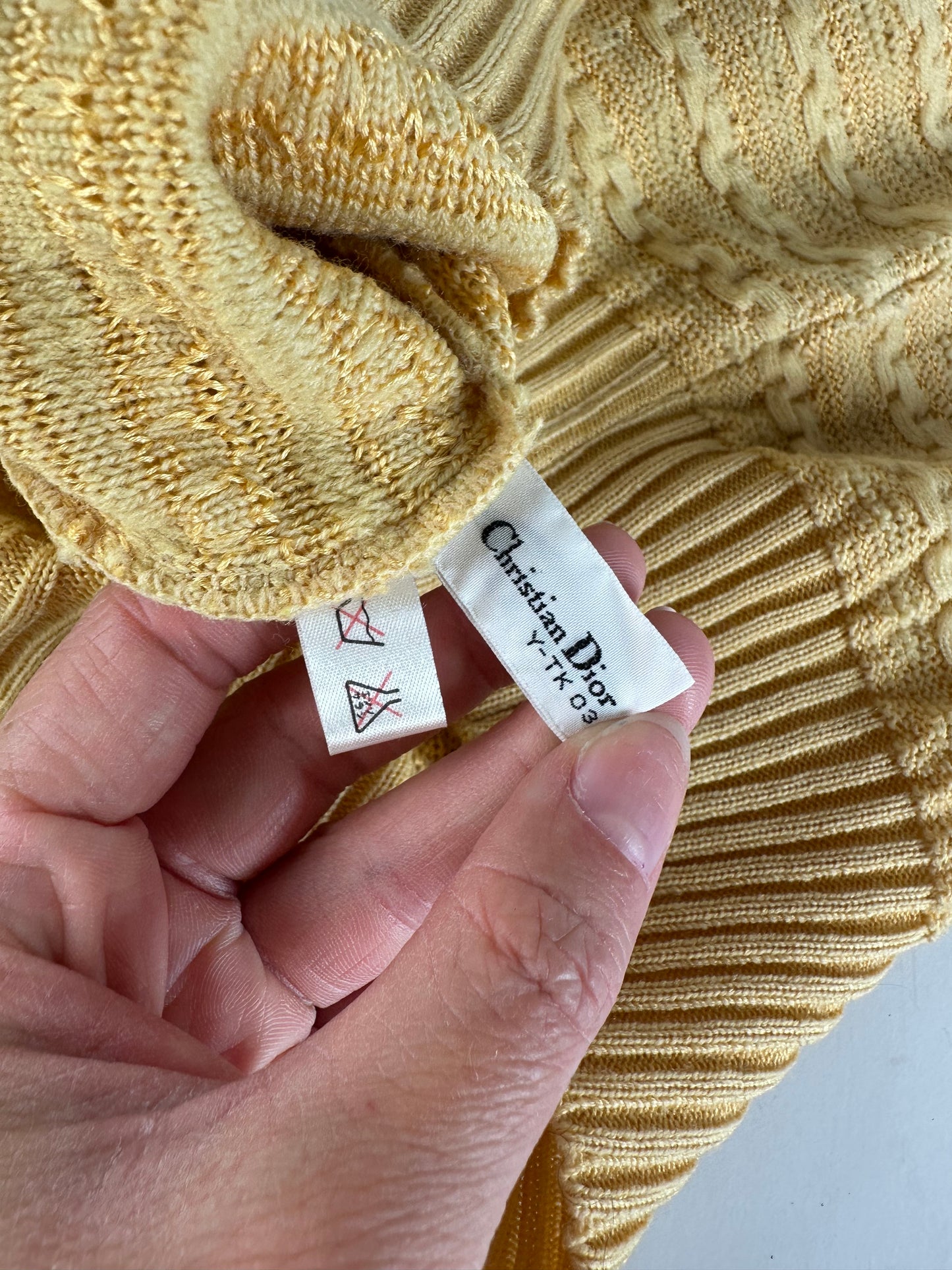 Vintage Dior Knit Sweater Light Yellow M