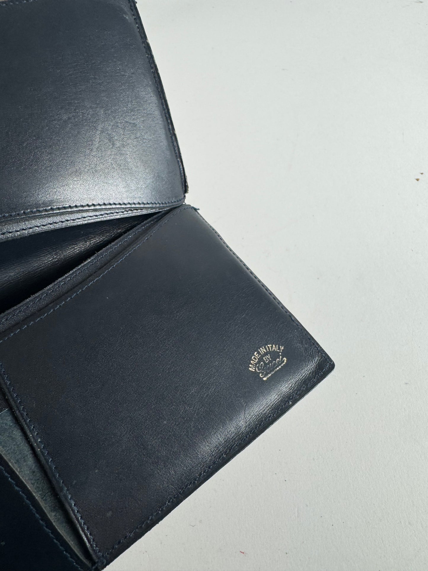 Vintage Gucci Monogram Leather wallet gray brown