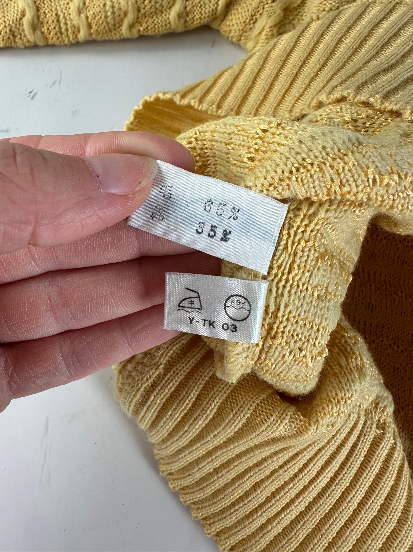 Vintage Dior Knit Sweater Light Yellow M