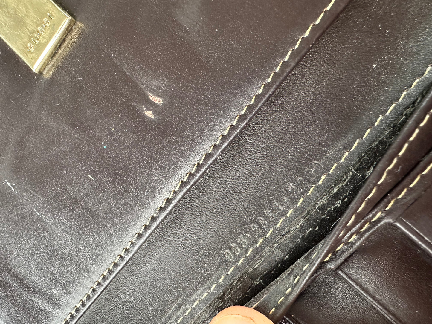 Vintage Gucci GG Monogram Canvas Leather Long Wallet Beige Brown