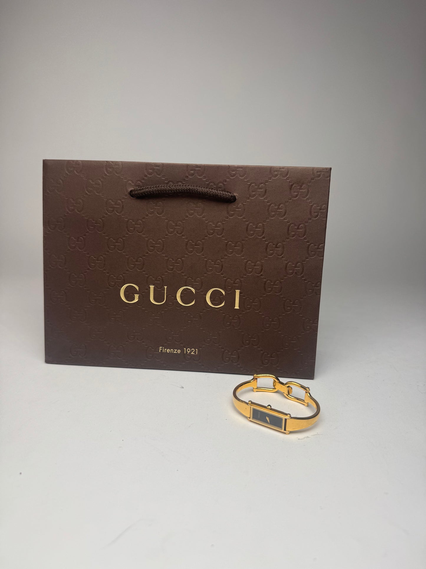 Vintage Gucci Horsebit steel watch gold