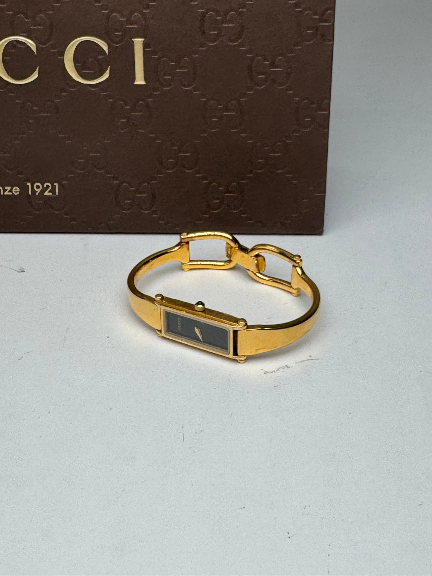 Vintage Gucci Horsebit steel watch gold