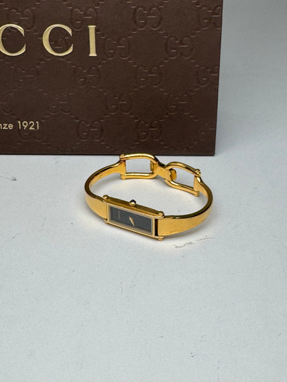 Vintage Gucci Horsebit steel watch gold