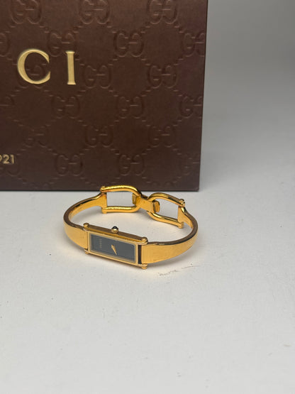 Vintage Gucci Horsebit steel watch gold
