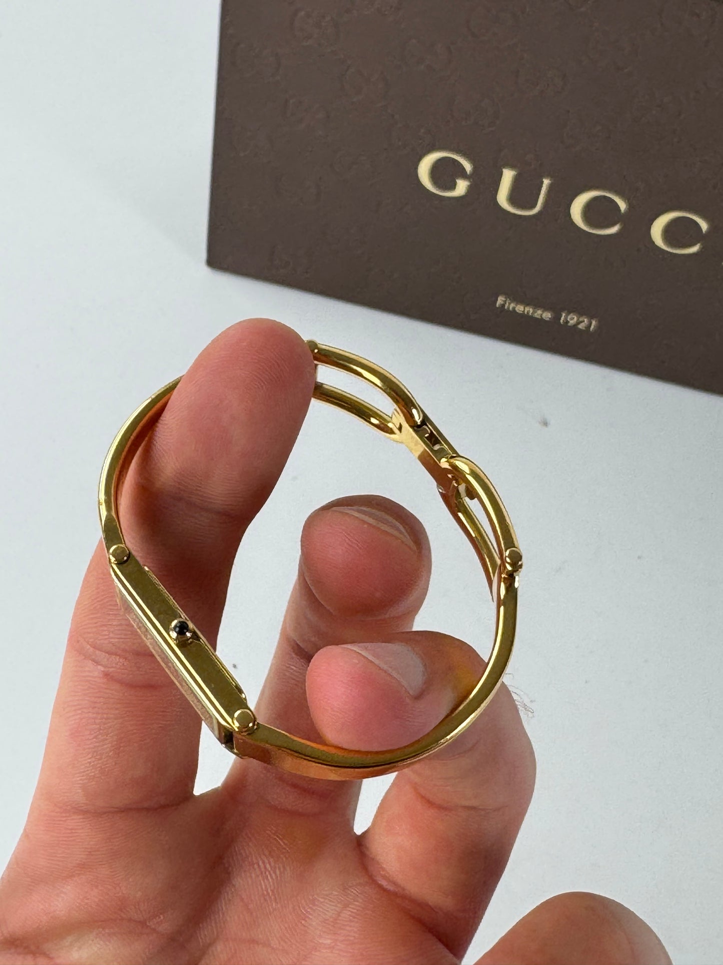 Vintage Gucci Horsebit steel watch gold