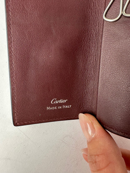 Vintage Cartier Leather Key Holder Wallet Late 1990s Black Burgundy