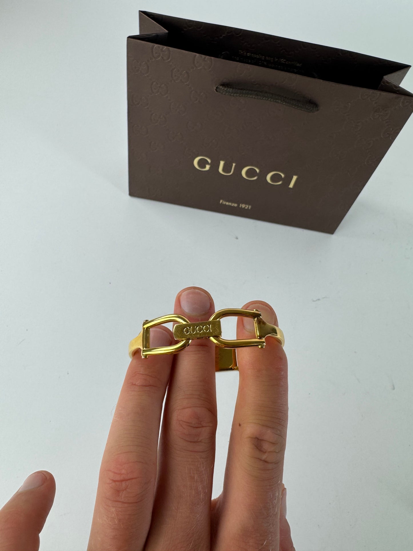 Vintage Gucci Horsebit steel watch gold